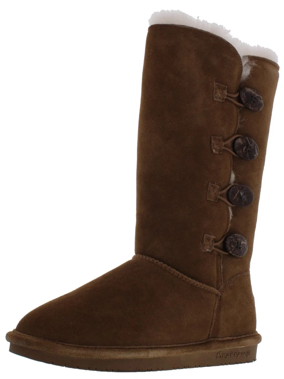Lori Womens Fur Trimmed Suede Shearling Boots
