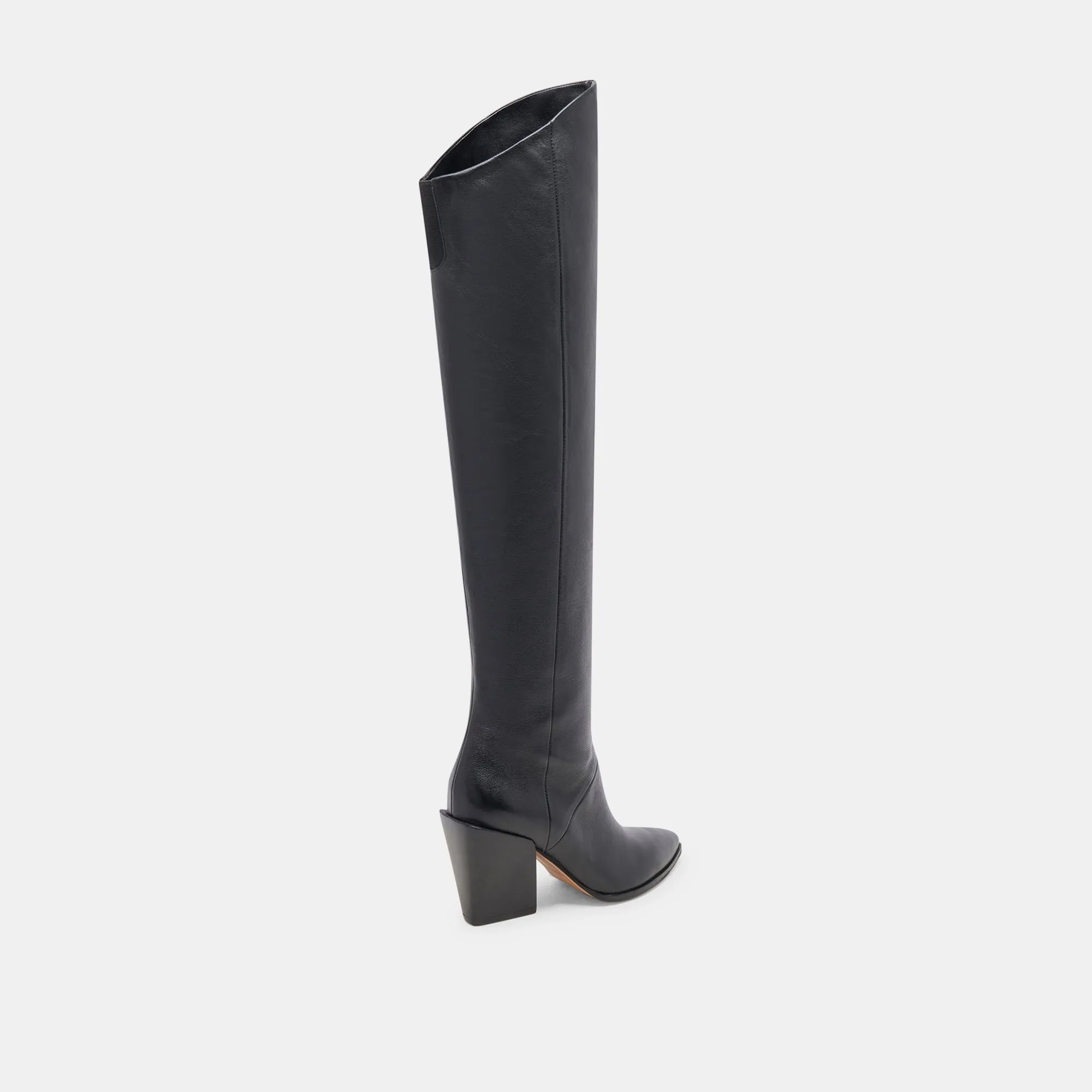 LUPIN WIDE CALF BOOTS BLACK LEATHER