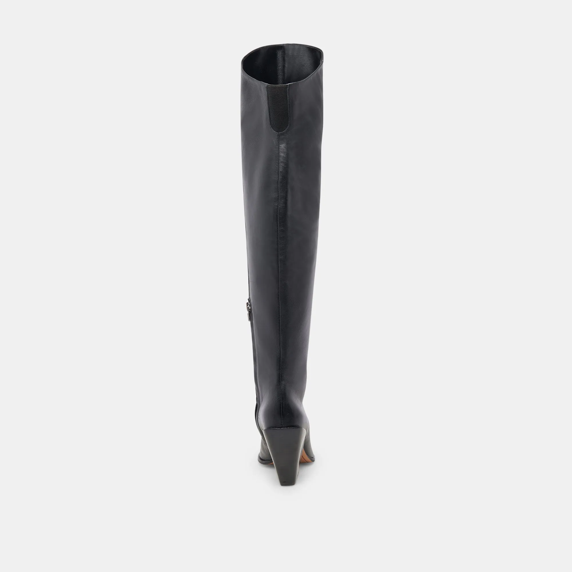 LUPIN WIDE CALF BOOTS BLACK LEATHER