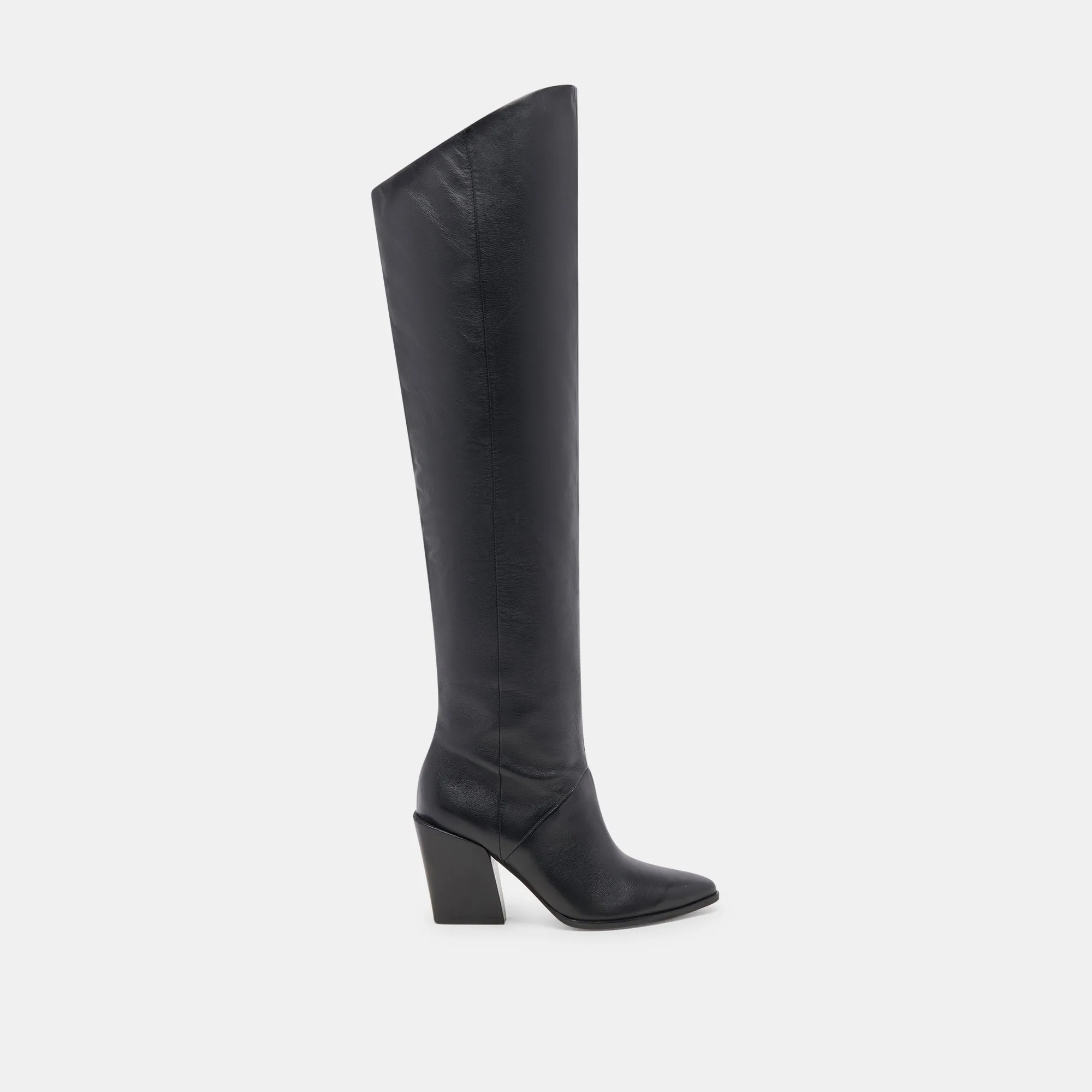 LUPIN WIDE CALF BOOTS BLACK LEATHER