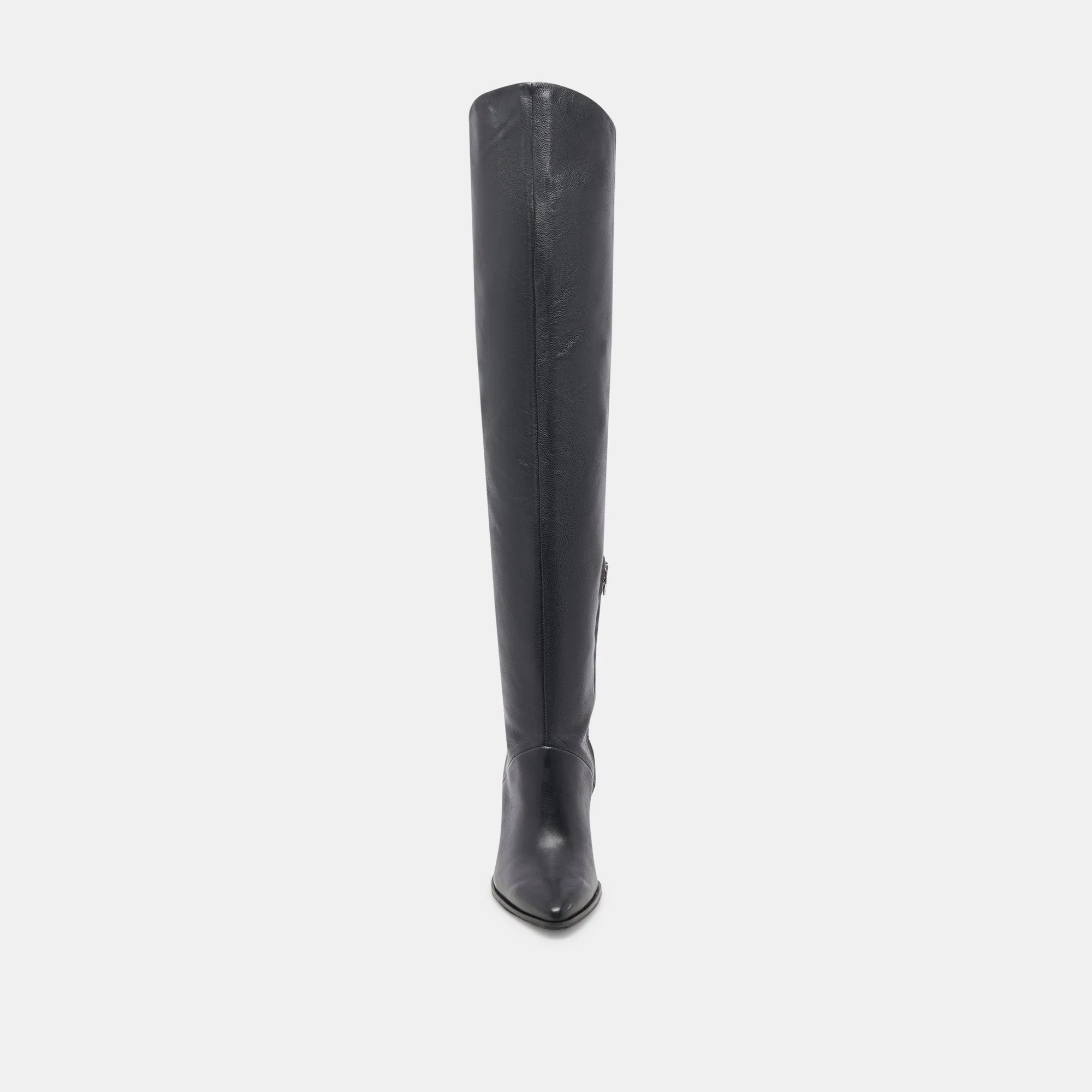 LUPIN WIDE CALF BOOTS BLACK LEATHER