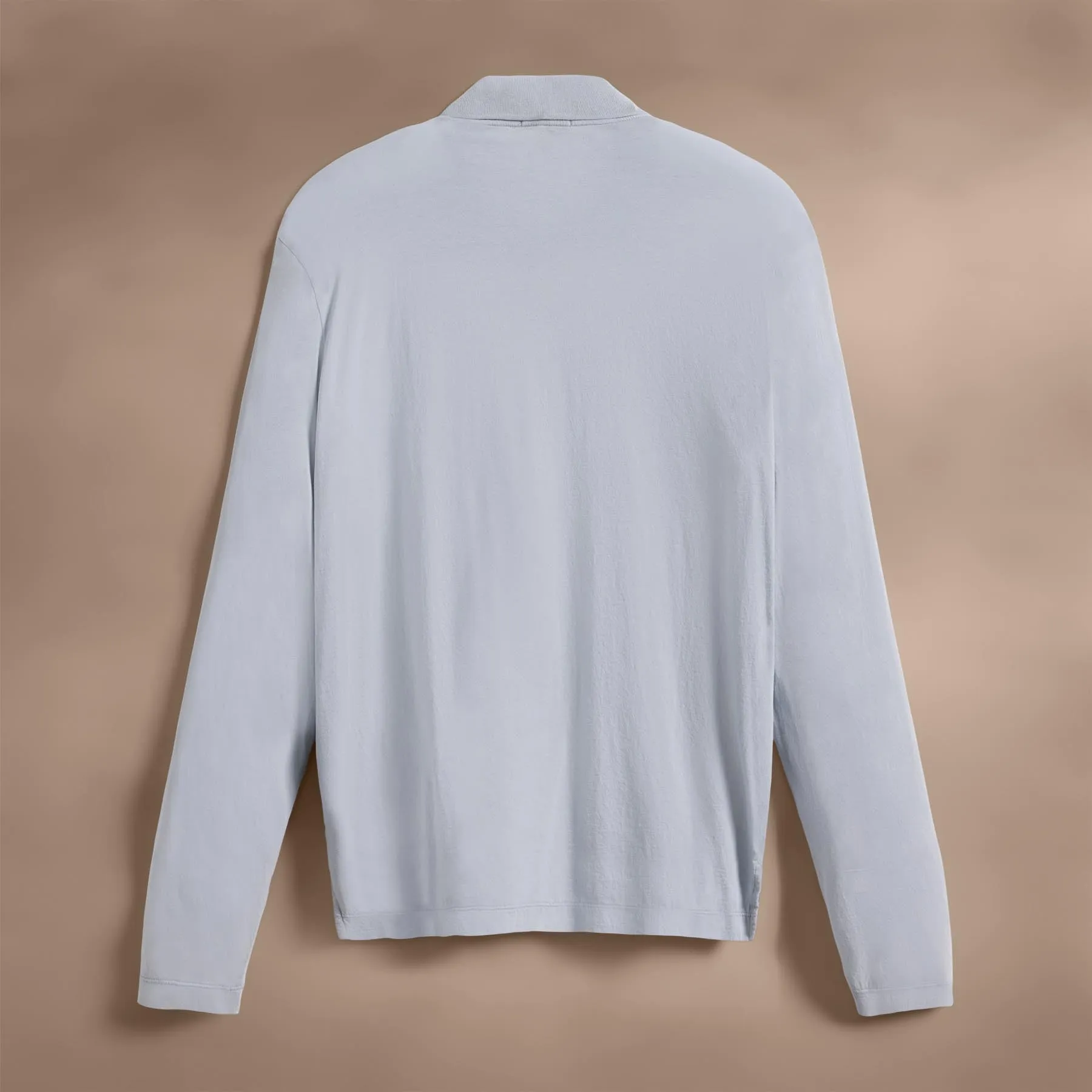 Luxe Lotus Jersey Long Sleeve Polo - Grey Glacier
