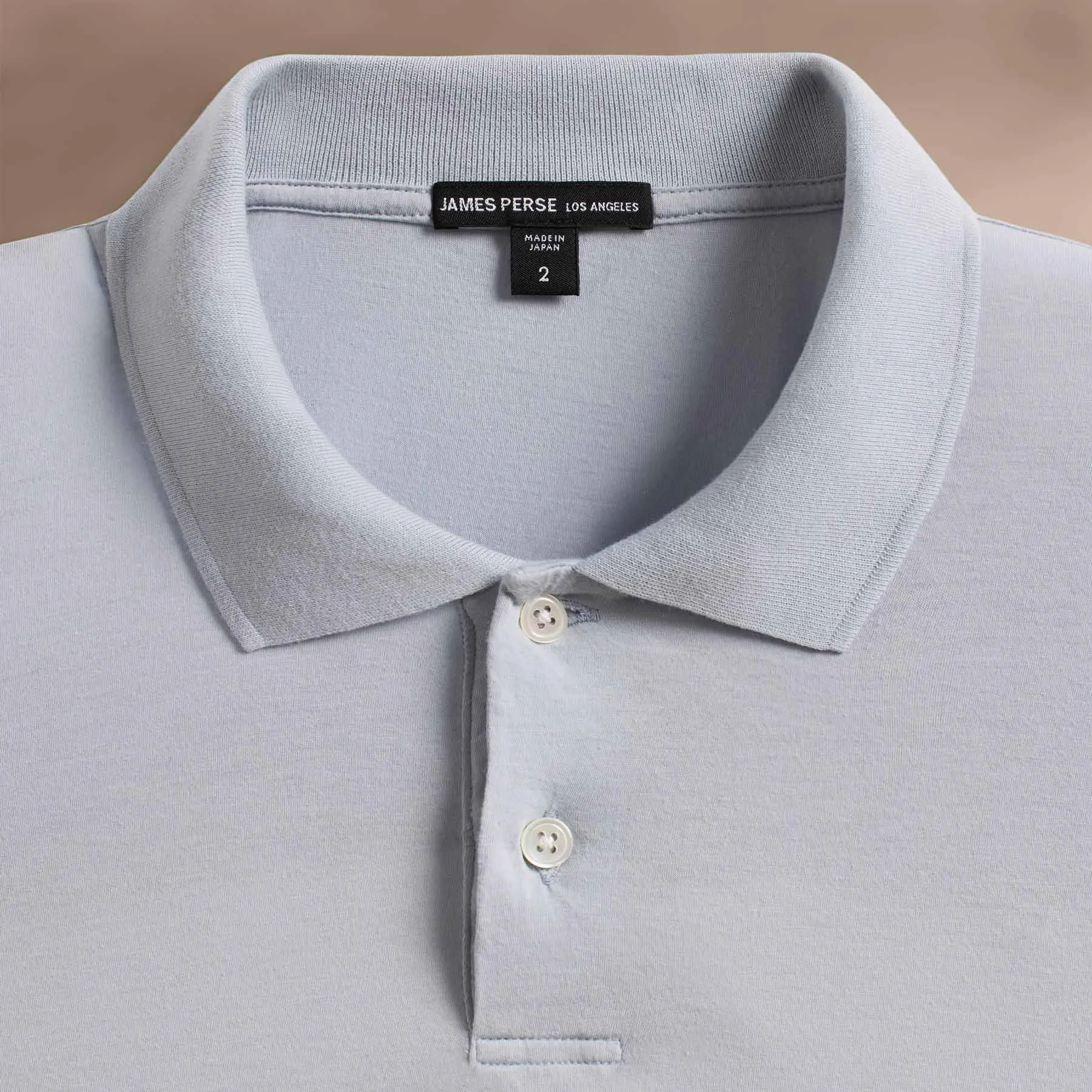 Luxe Lotus Jersey Long Sleeve Polo - Grey Glacier