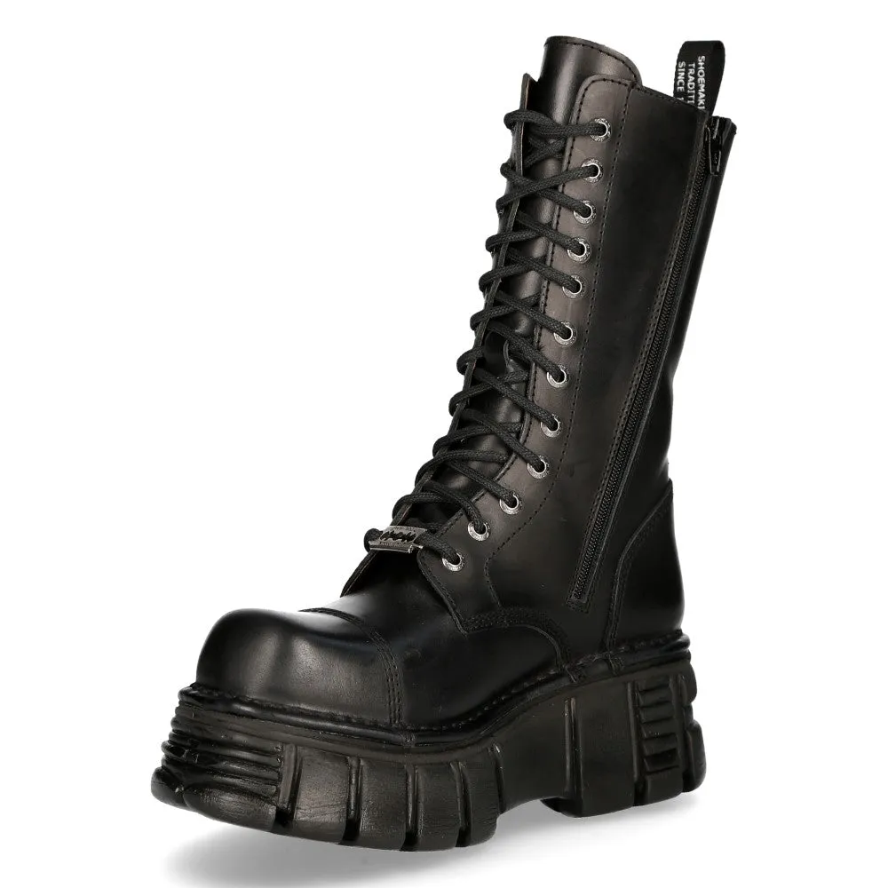 M-MILI211C-C1 Leather Biker Boots
