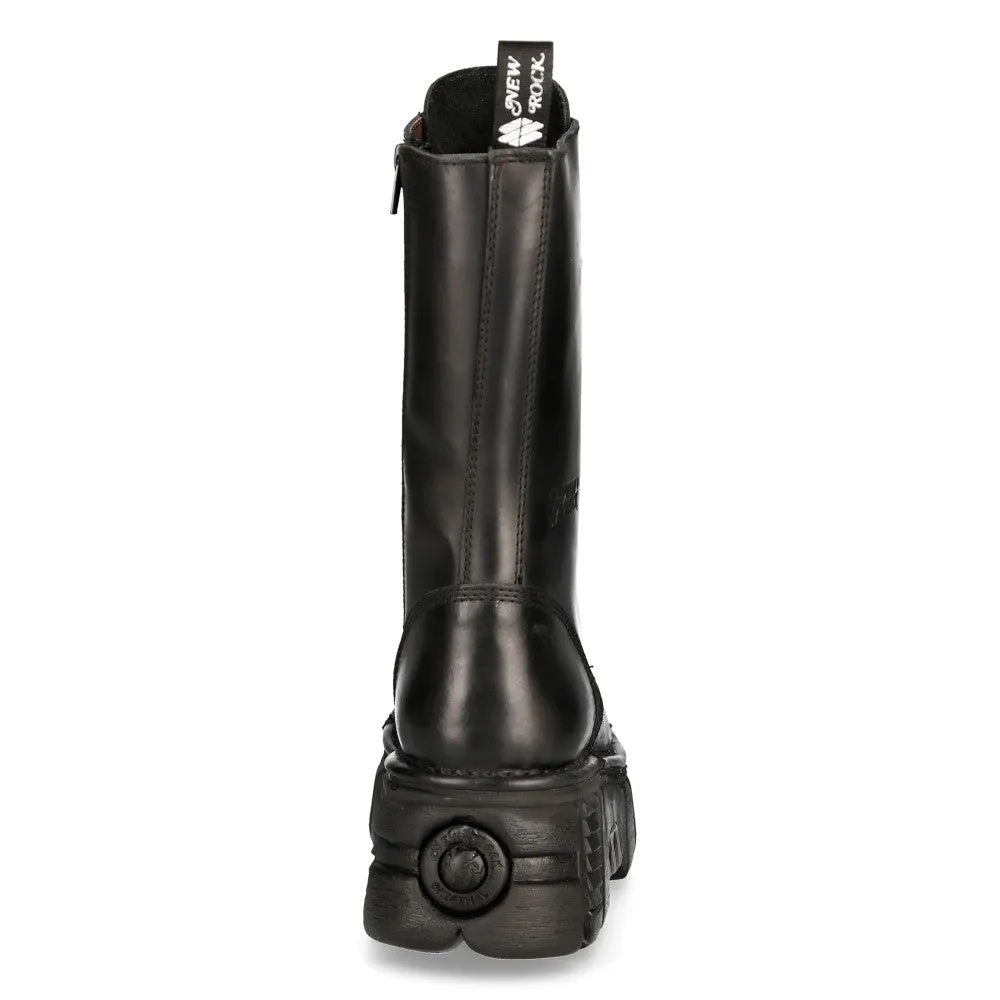 M-MILI211C-C1 Leather Biker Boots
