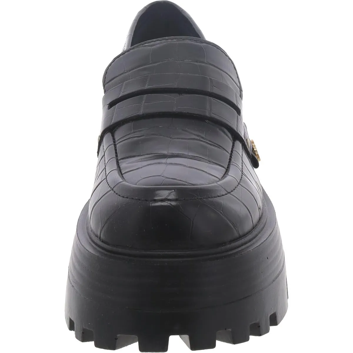 Madlove Womens Faux Leather Croc Print Loafers