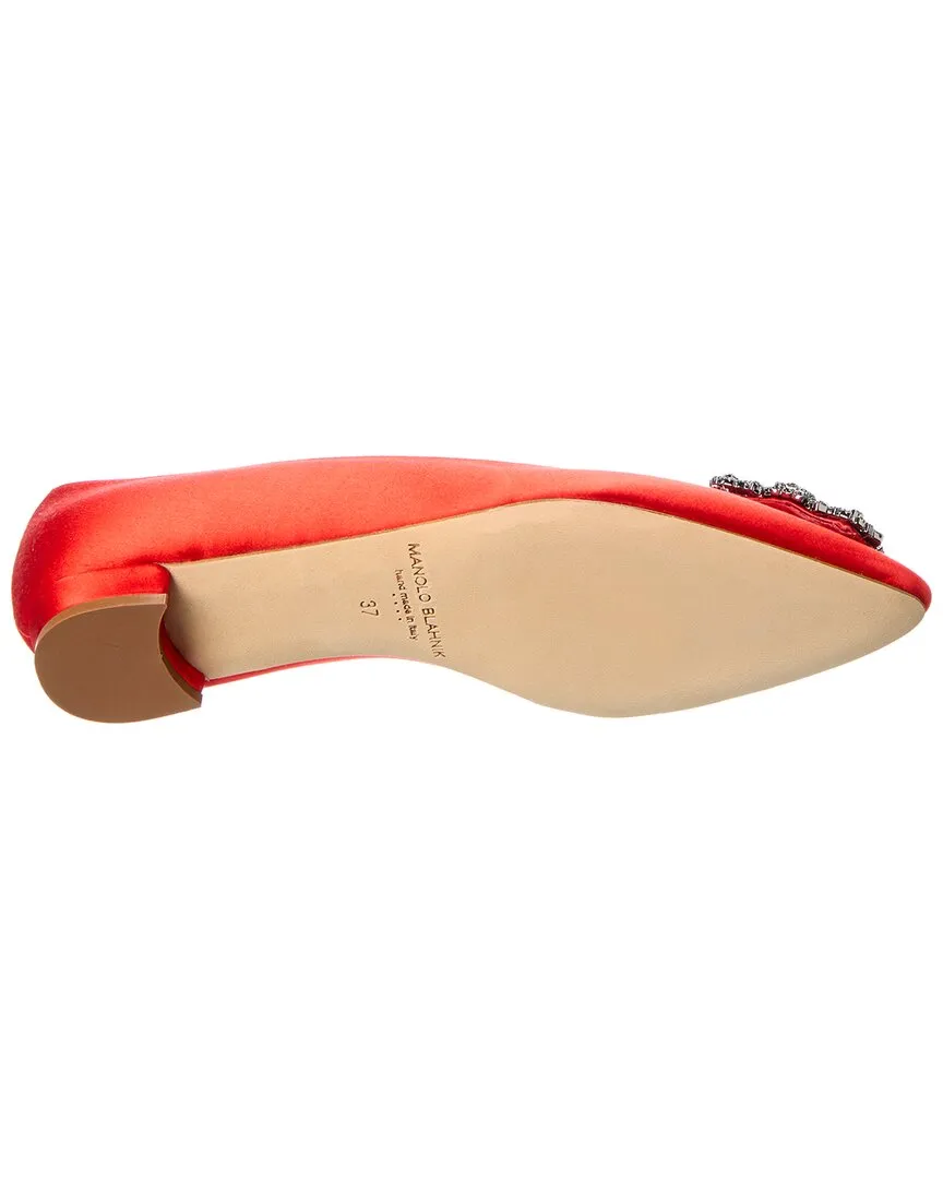 Manolo Blahnik Hangisi Satin Flat