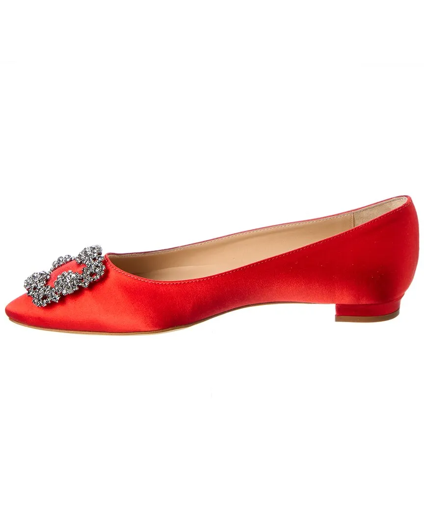 Manolo Blahnik Hangisi Satin Flat