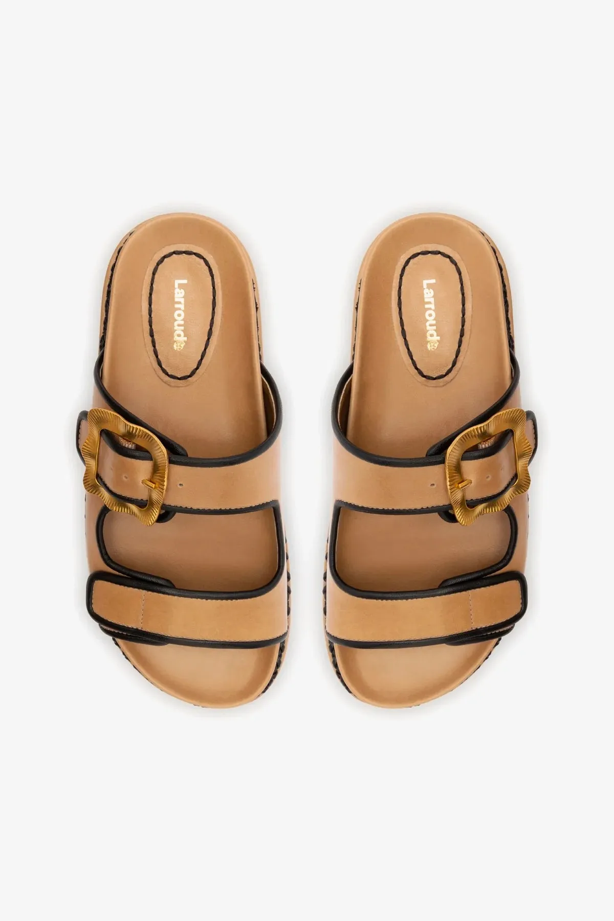 Maui Slide In Hazelnut Leather and Black Trimming