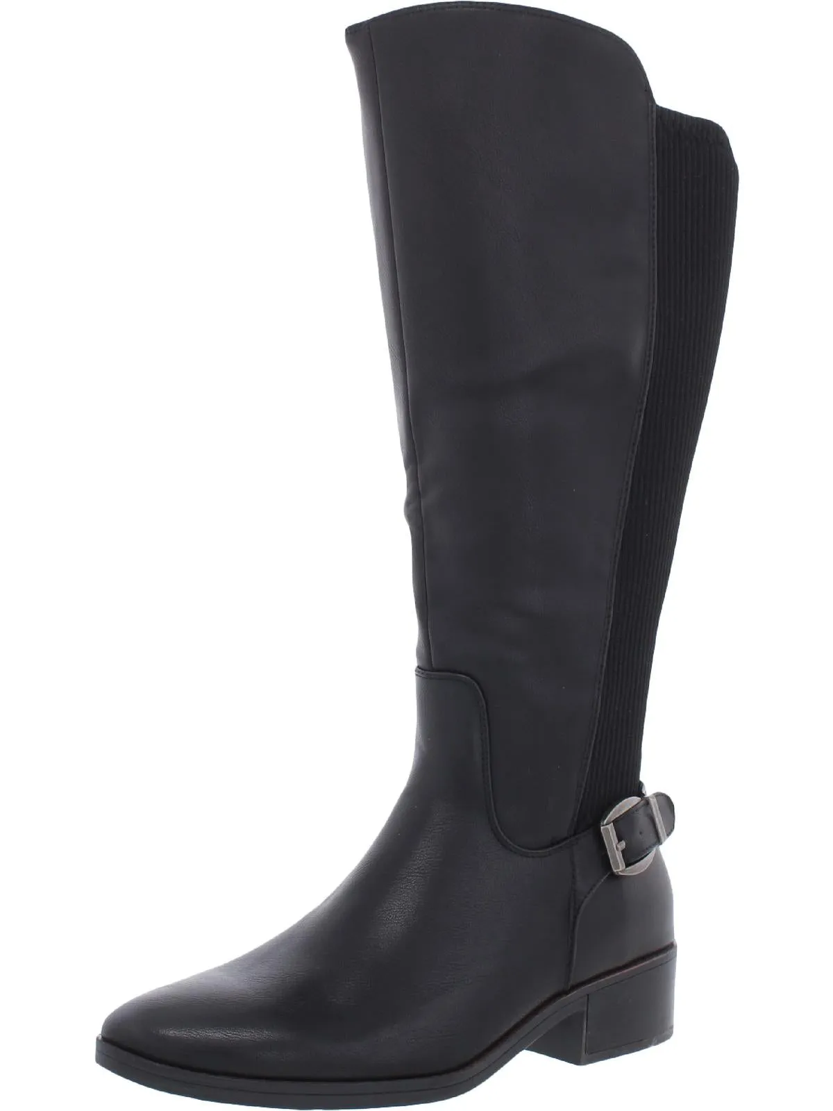 Mckayla Womens Faux Leather Wide Calf Knee-High Boots