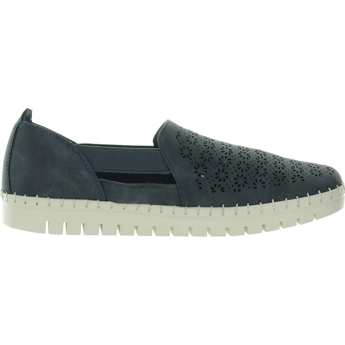 Megafresh Womens Padded Insole Faux Leather Slip-On Sneakers