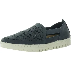 Megafresh Womens Padded Insole Faux Leather Slip-On Sneakers