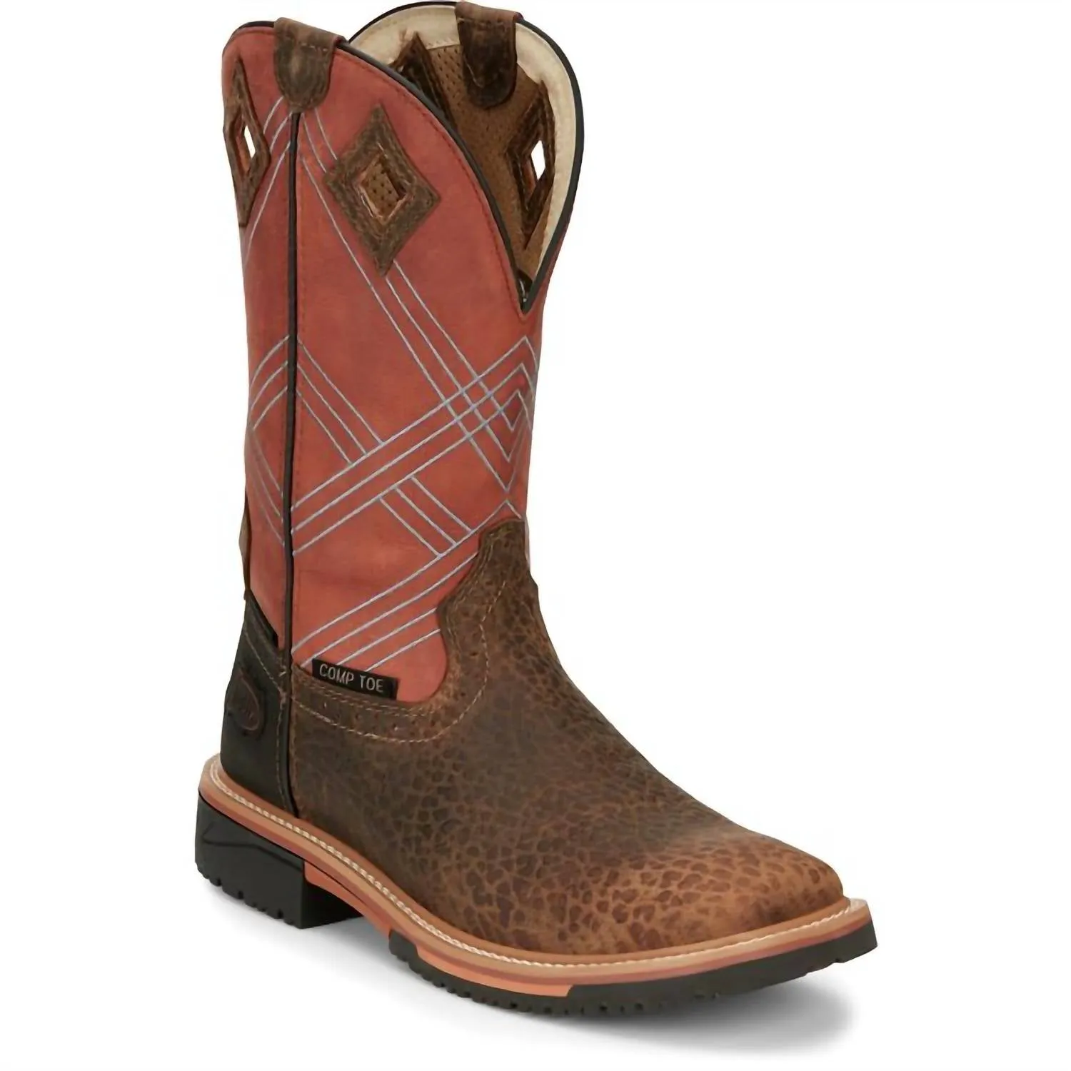Men's 12" Waterproof Leather Work Boot In Pecan