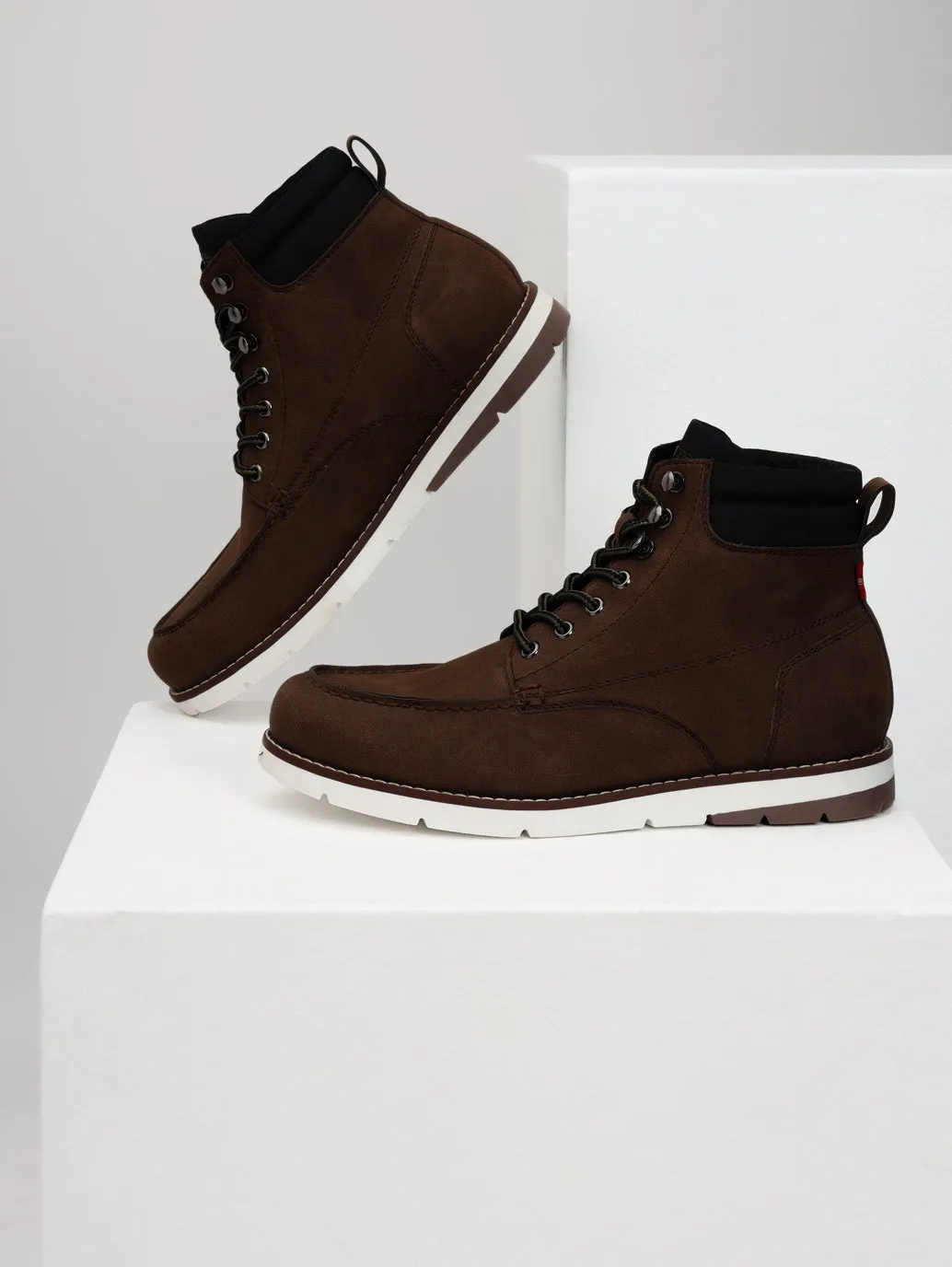 Men's Brown Solid Boots