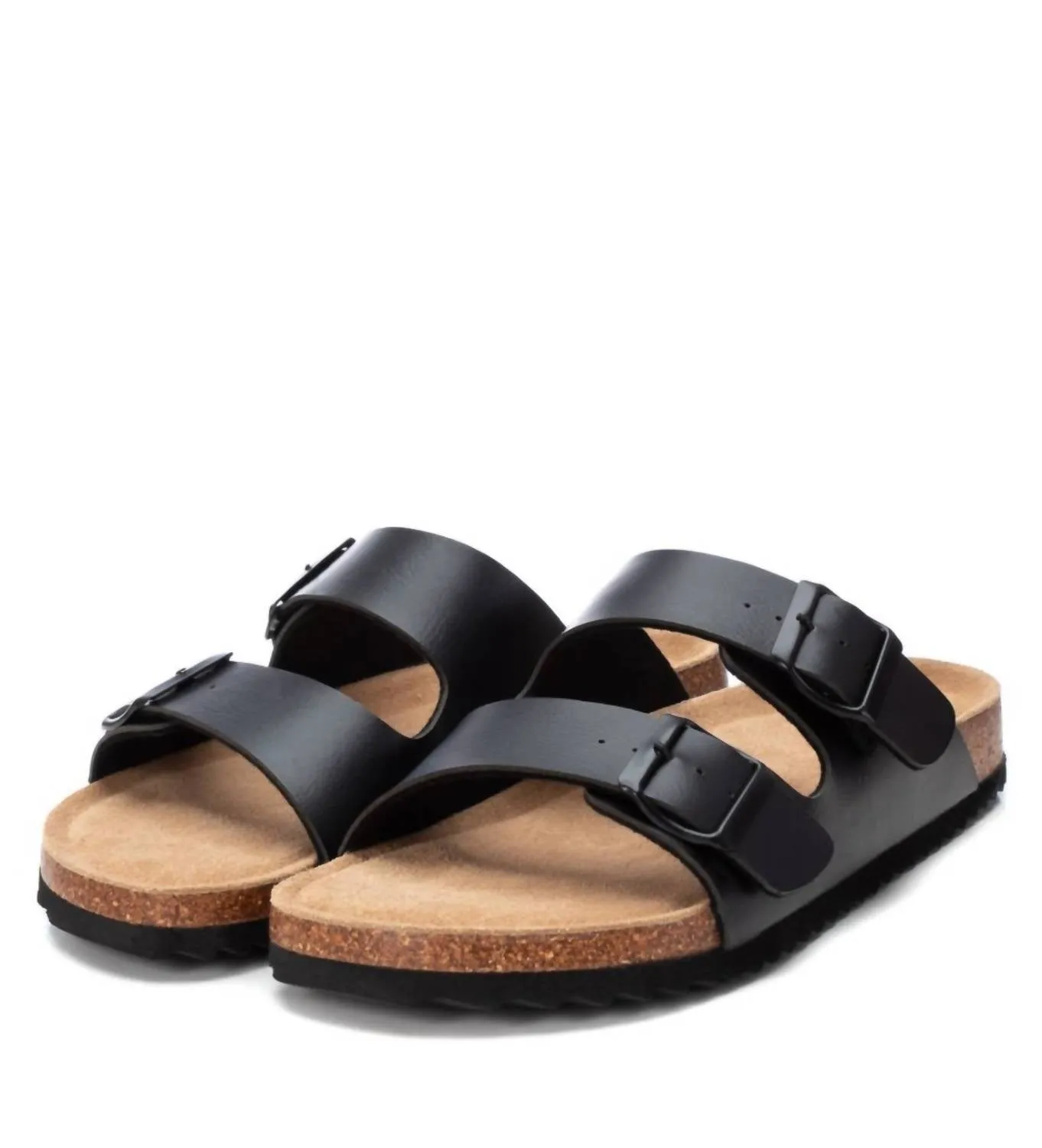 Men's Double Strap Sandals In Black