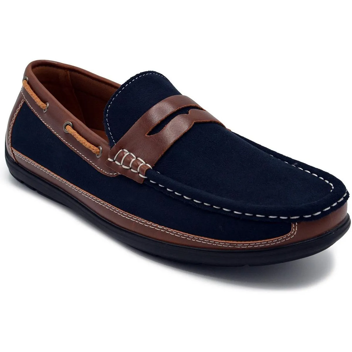 Mens Faux Leather Flat Loafers