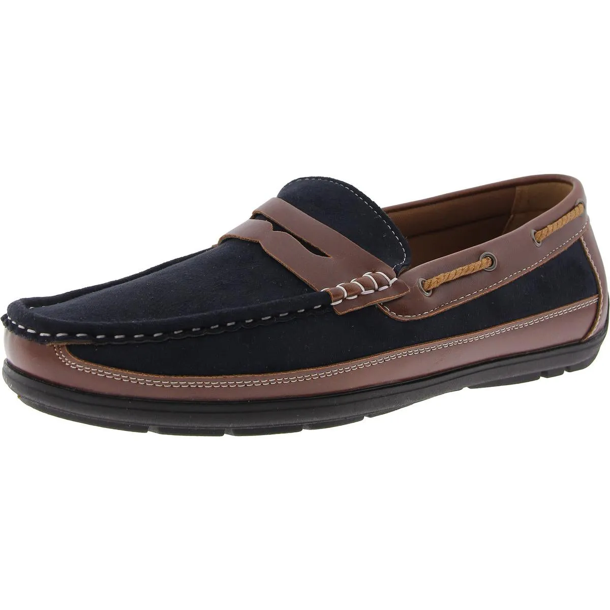 Mens Faux Leather Flat Loafers