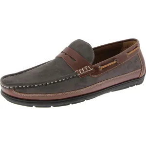 Mens Faux Leather Flat Loafers