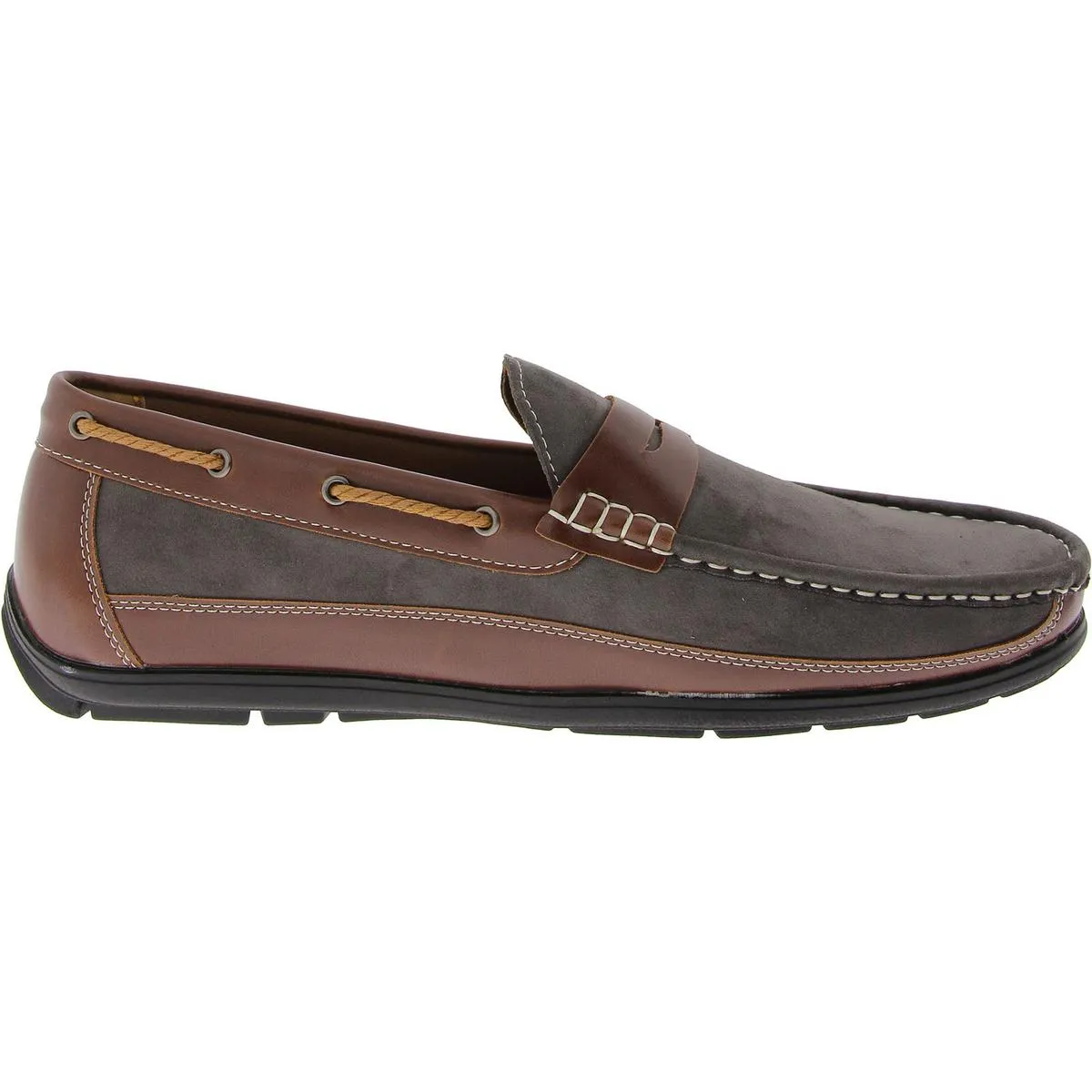 Mens Faux Leather Flat Loafers