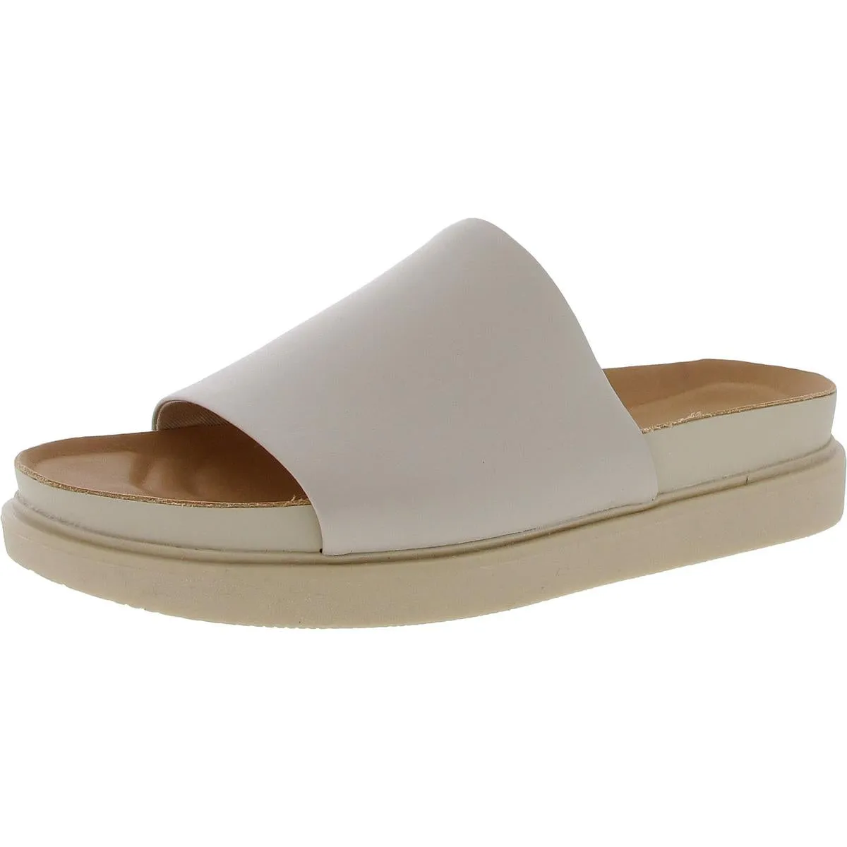 Mens Leather Slide On Slide Sandals