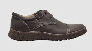 Men's Rugged Leather Shoes In Dark Brown