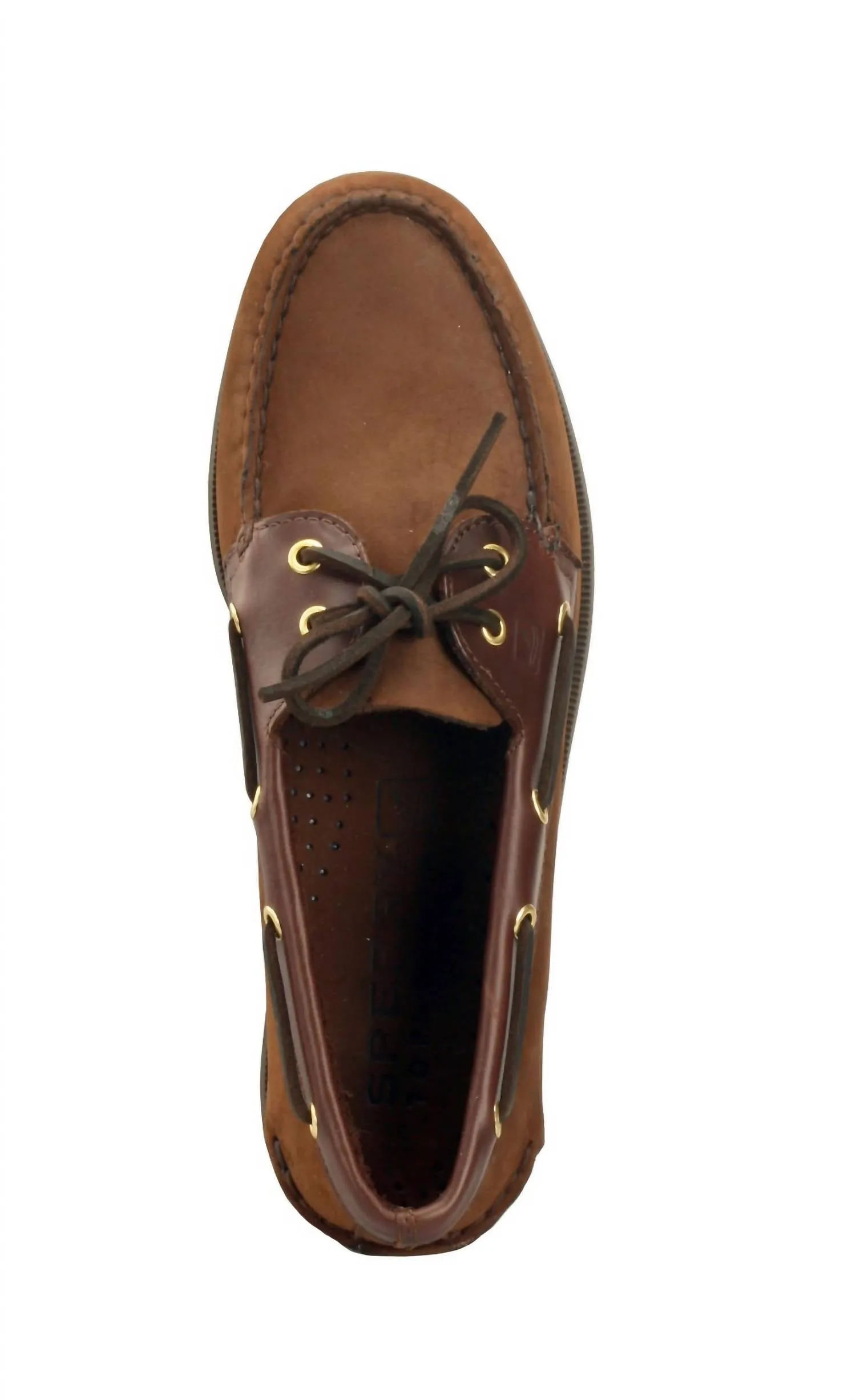 Men's Top Sider Boat Shoe - Wide In Brown Buck