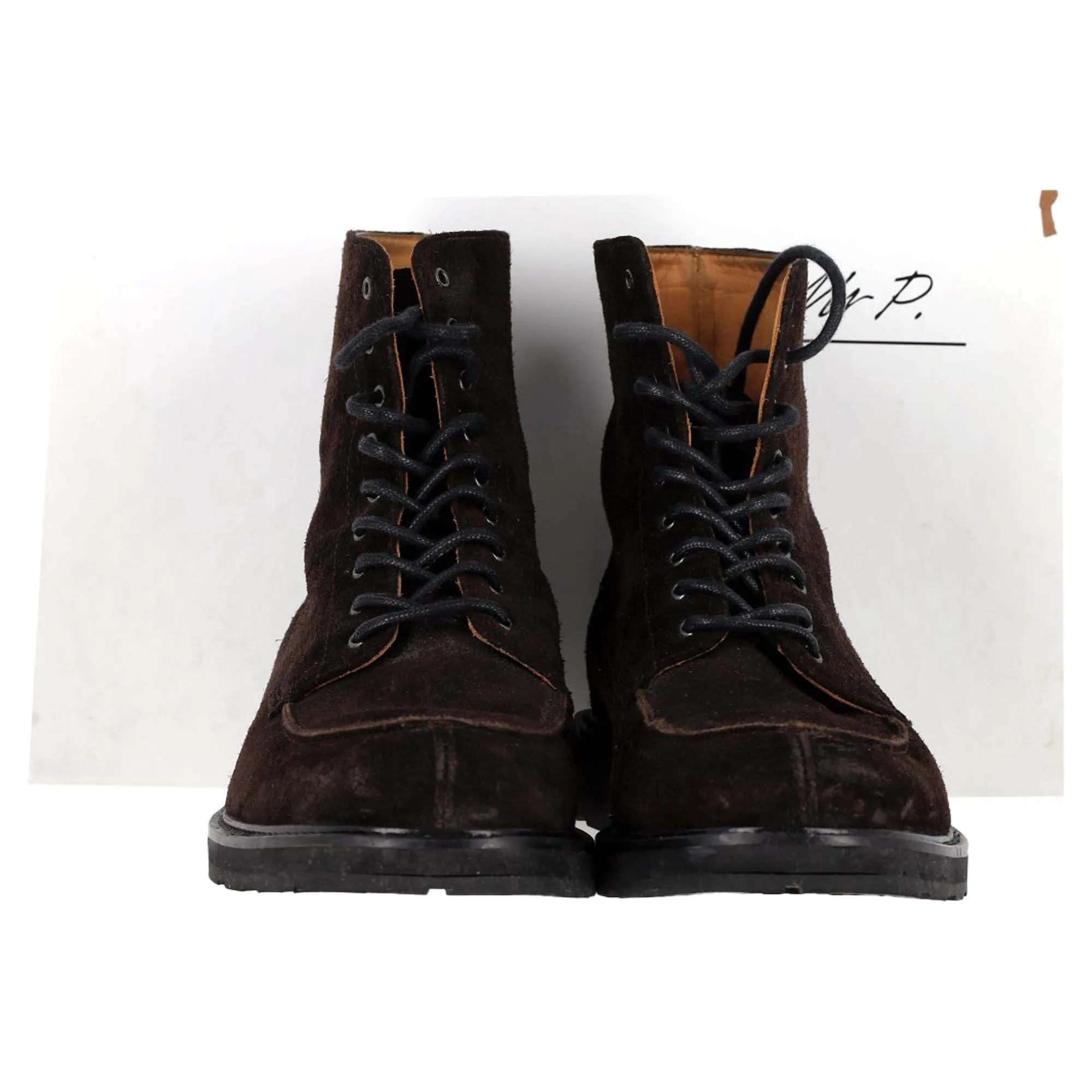 MR P. Jacques Lace Up Boots in Brown Suede