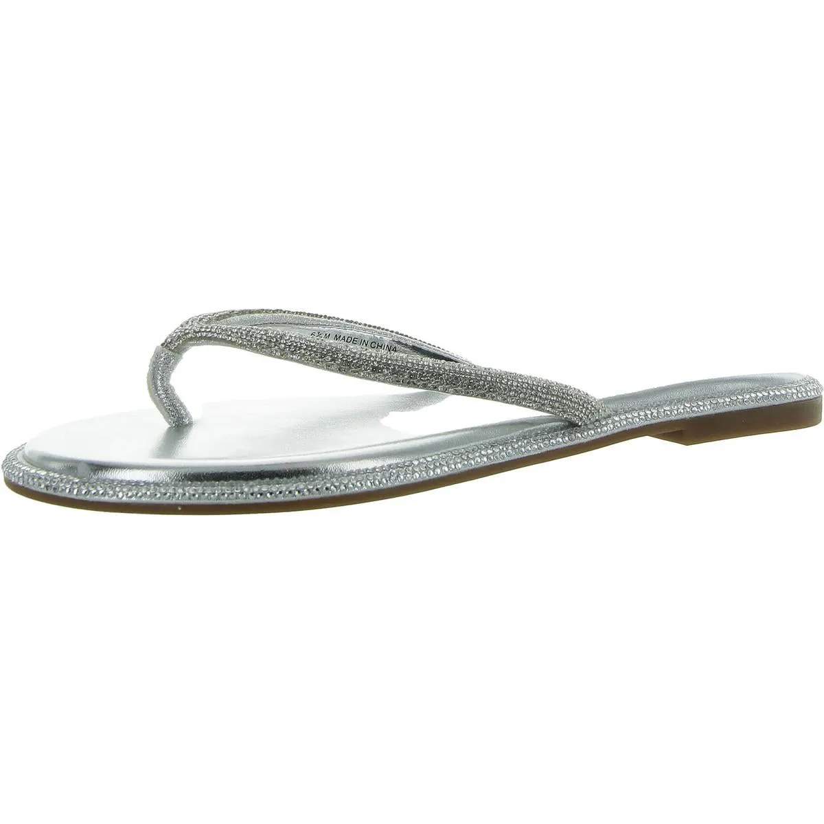 Myrline Womens Rhinestone Slip On Thong Sandals