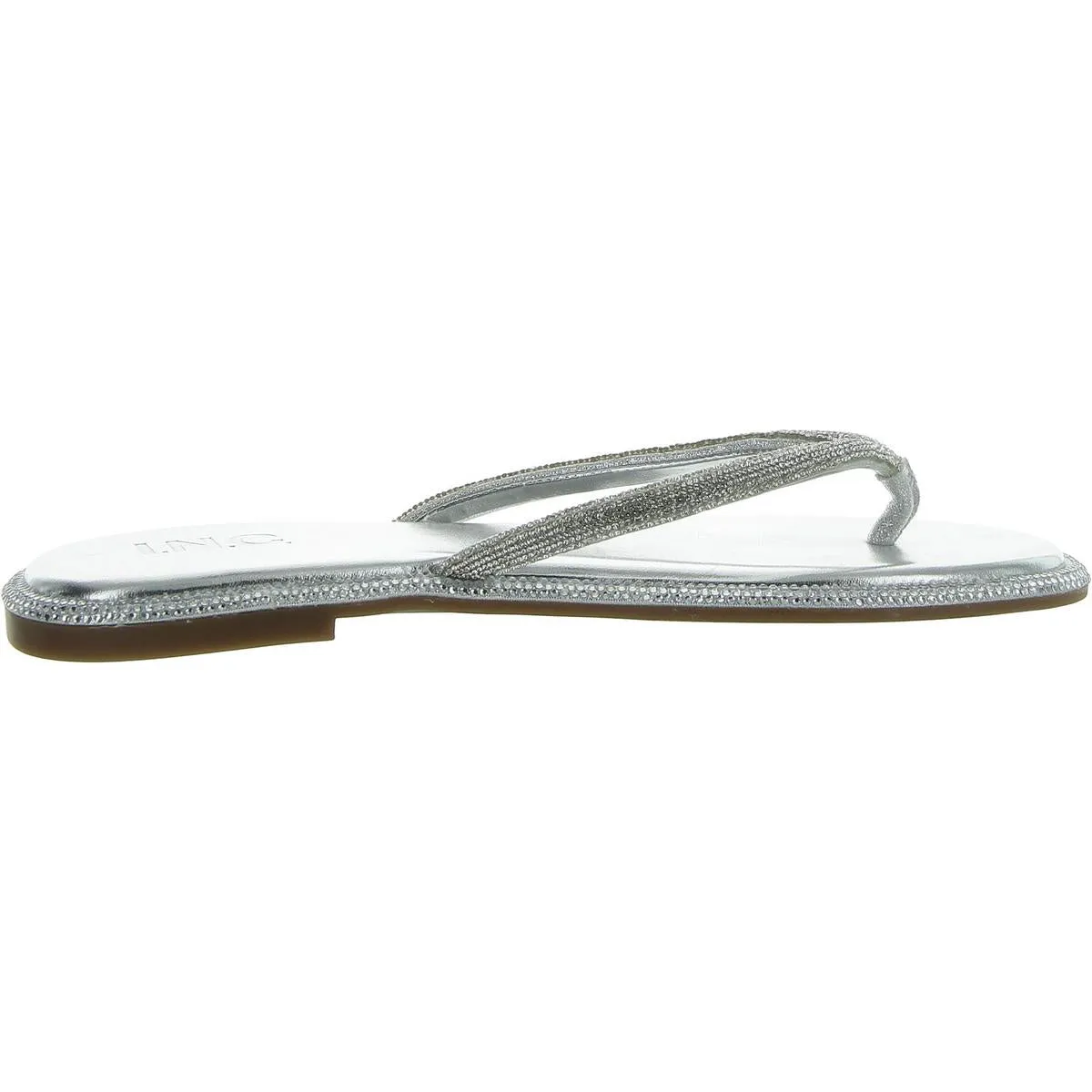 Myrline Womens Rhinestone Slip On Thong Sandals