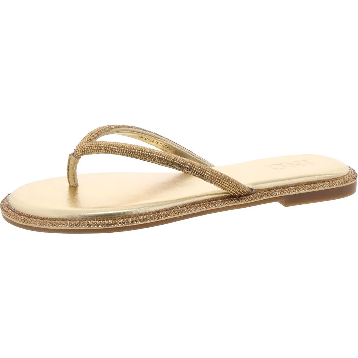 Myrline Womens Rhinestone Slip On Thong Sandals