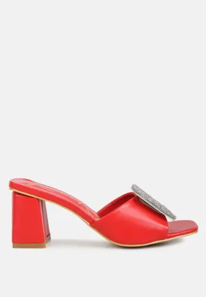 naflah rhinestone embellished slip on sandals