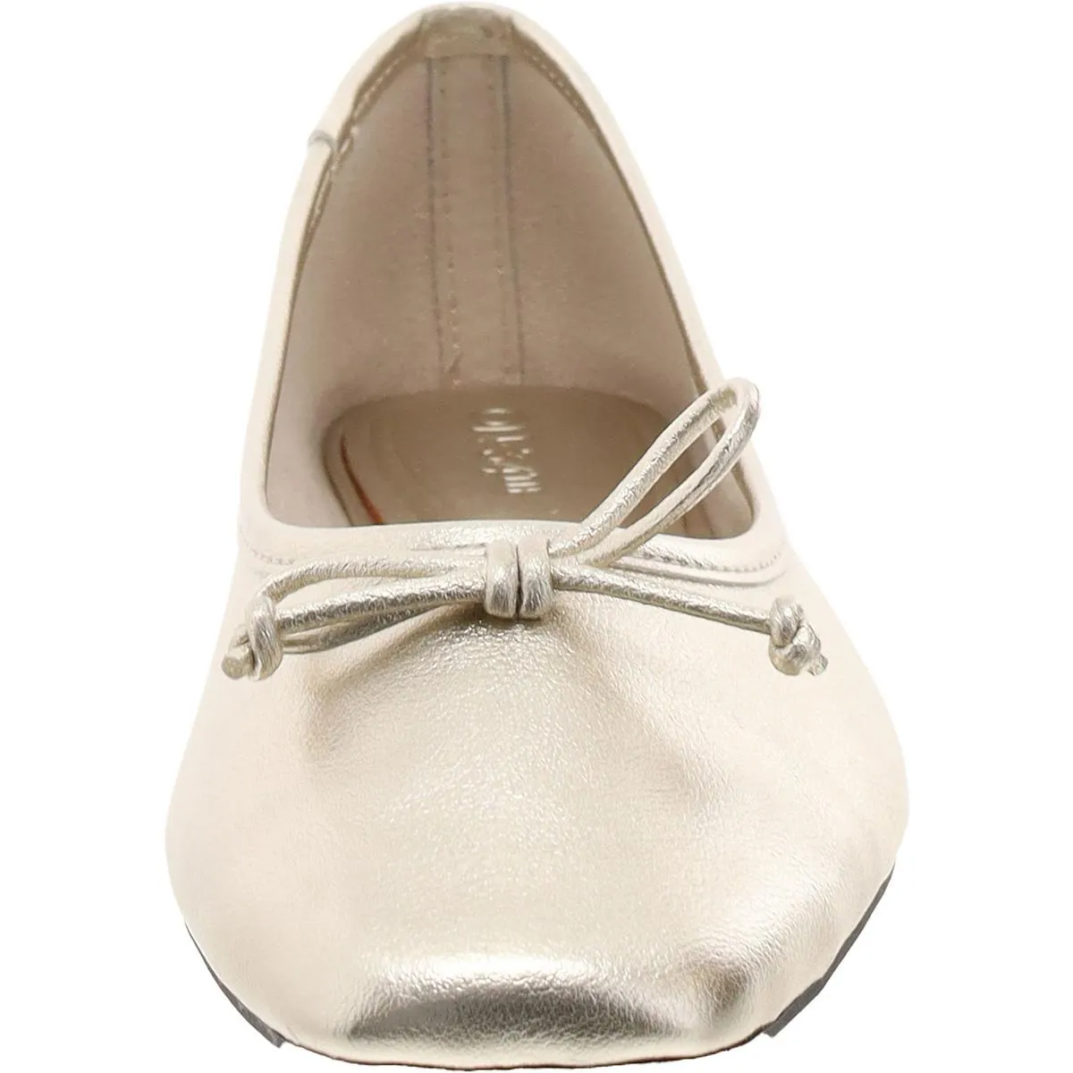 Naomiep Womens Faux Leather Slip On Ballet Flats
