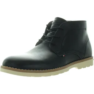 Natash Mens Lace-Up Faux Leather Chukka Boots