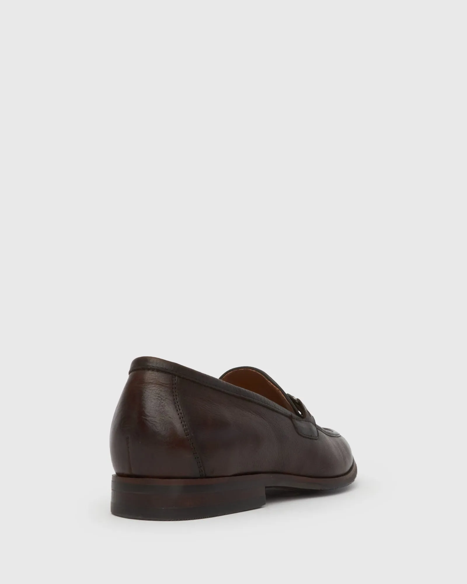 NATE Leather Buckle Trim Loafers