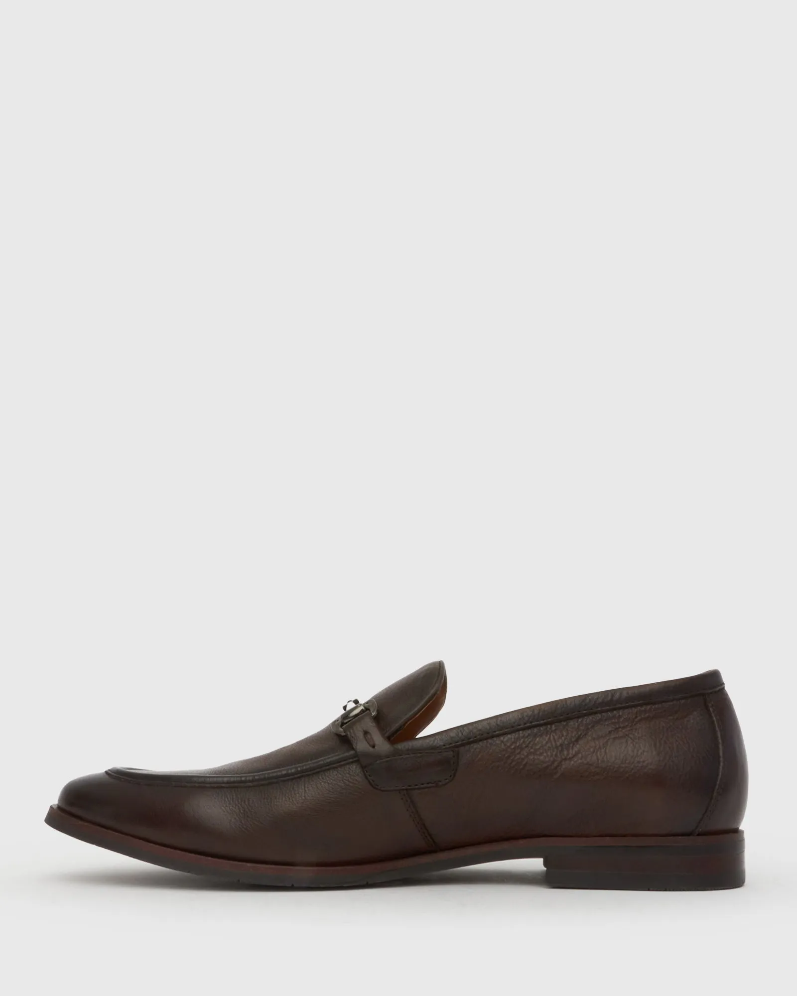NATE Leather Buckle Trim Loafers