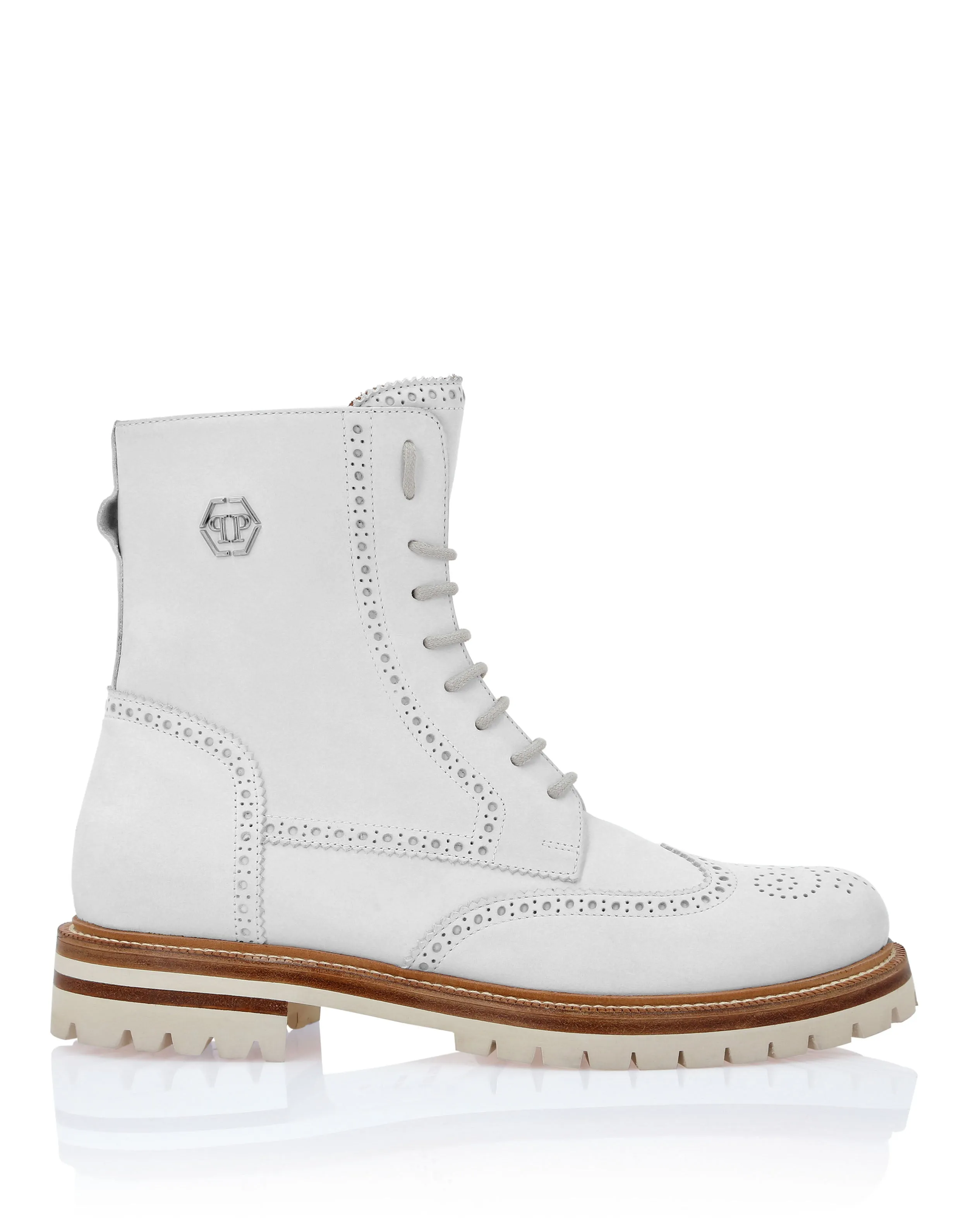 Nubuck Boots Mid Flat Hexagon