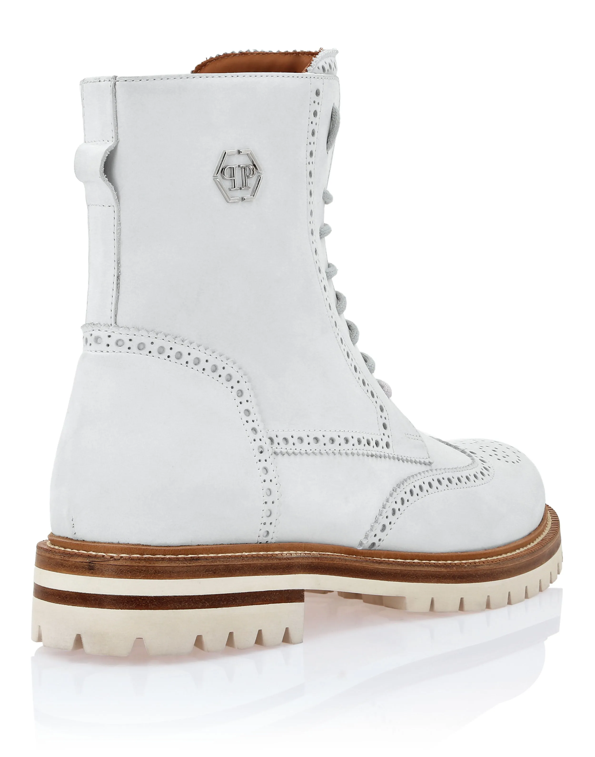 Nubuck Boots Mid Flat Hexagon