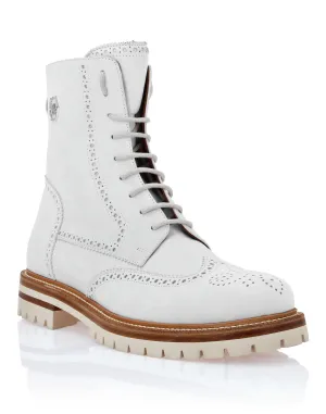 Nubuck Boots Mid Flat Hexagon