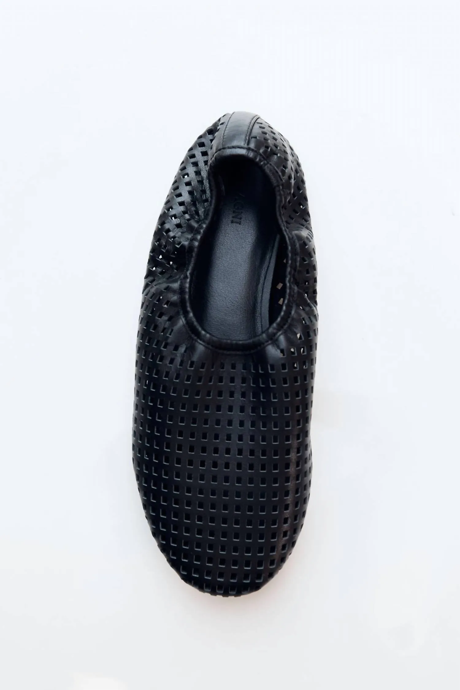 Perforated Ballet Flats In Black