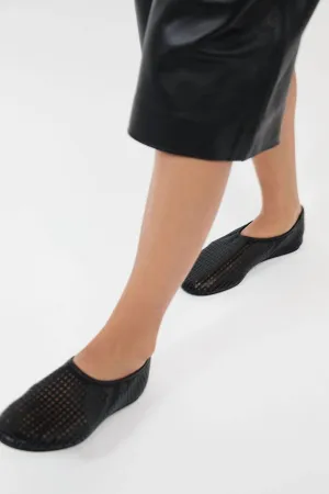 Perforated Ballet Flats In Black