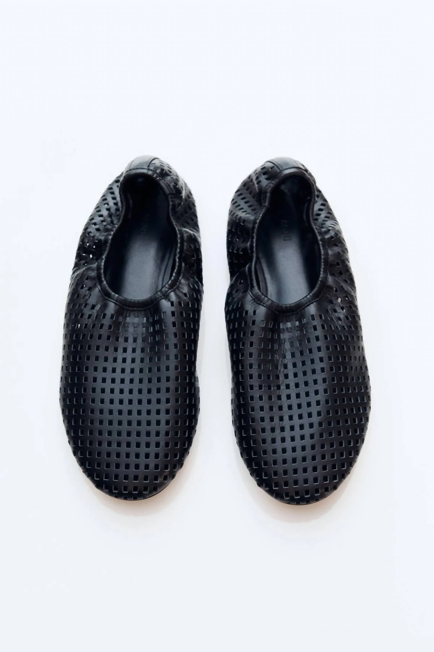 Perforated Ballet Flats In Black
