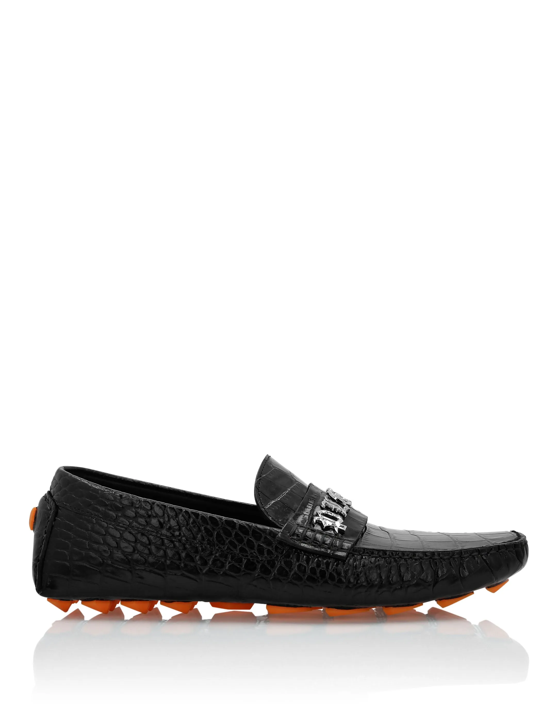 Printed Crocco Leather Drivers Shoes