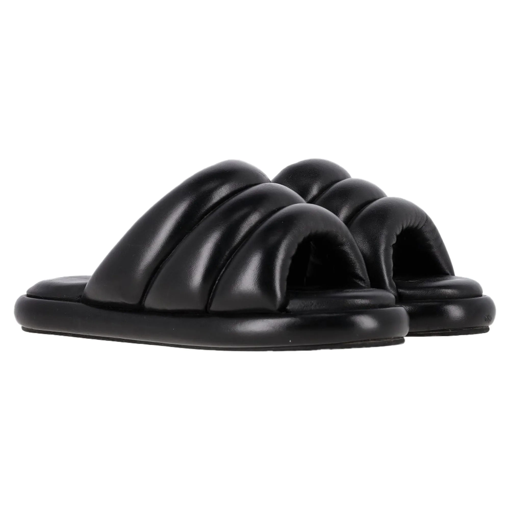 Proenza Schouler Padded Slip-On Flats in Black Leather