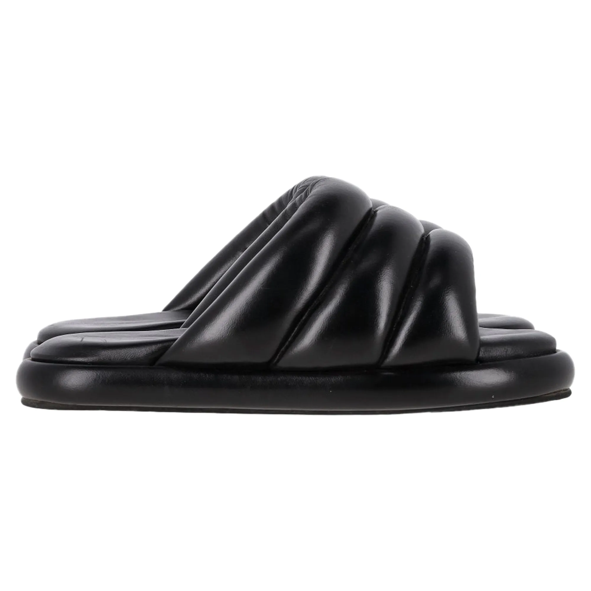 Proenza Schouler Padded Slip-On Flats in Black Leather