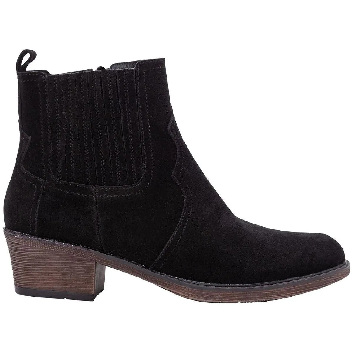 Reese Womens Suede Block Heel Ankle Boots
