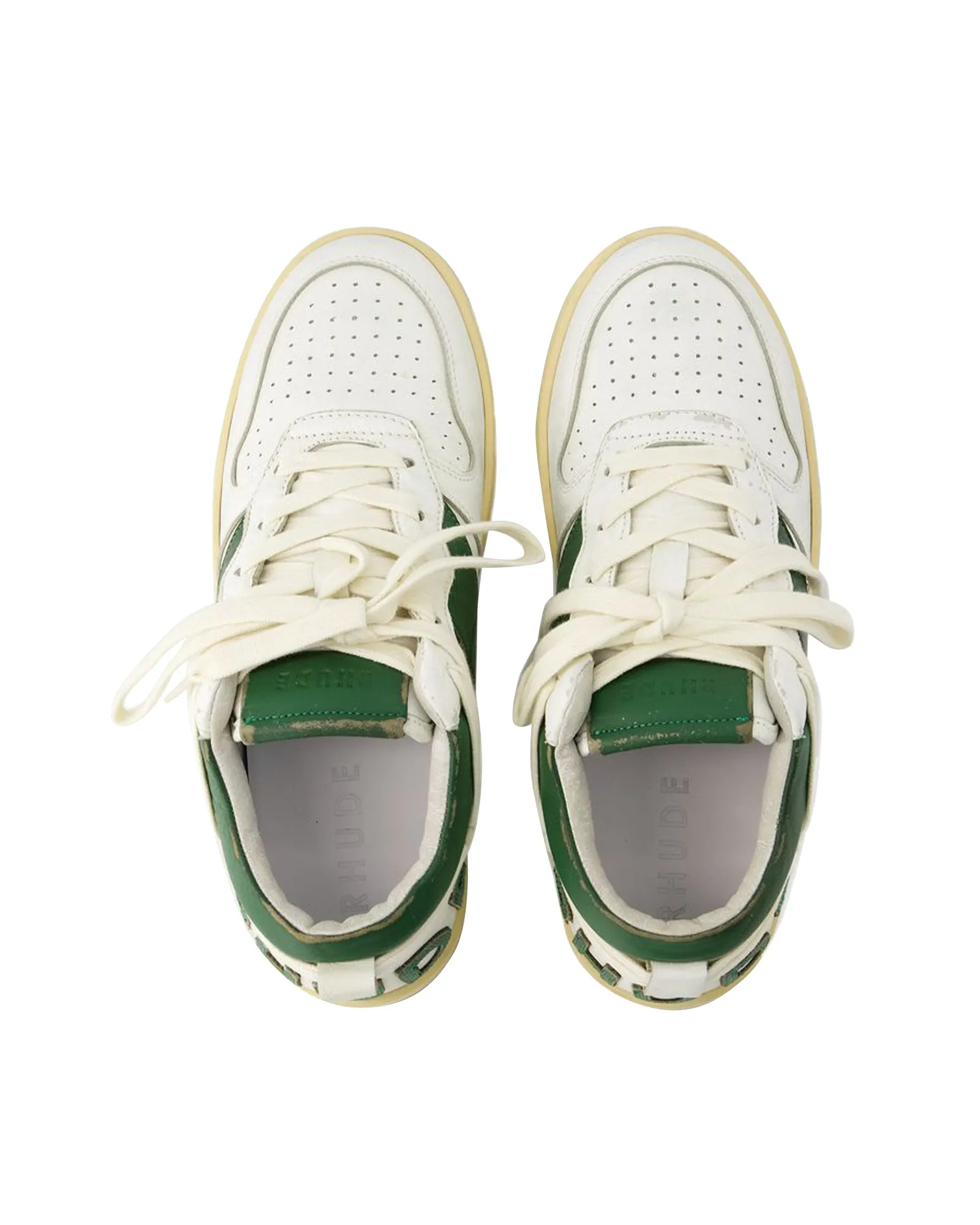 Rhecess Low Sneakers - Rhude - Leather - White/Green