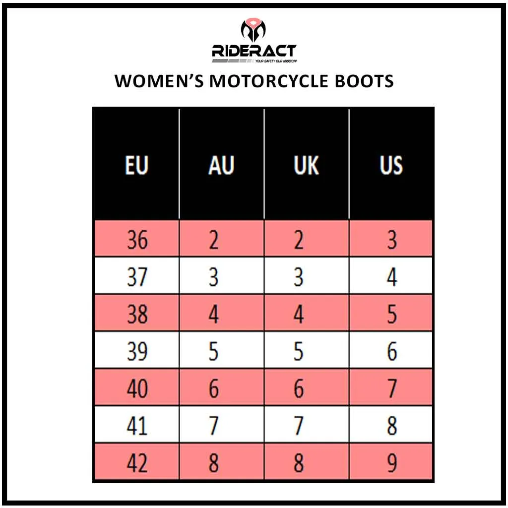 RIDERACT® Touring Womens Motorcycle Boots Black Spot-1