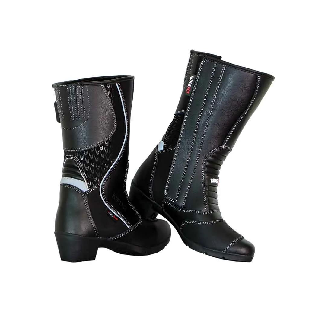 RIDERACT® Touring Womens Motorcycle Boots Black Spot-1