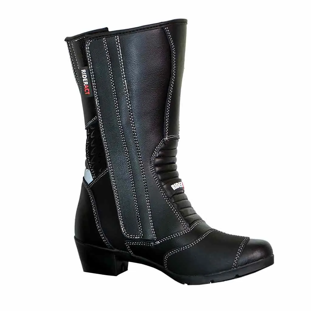 RIDERACT® Touring Womens Motorcycle Boots Black Spot-1