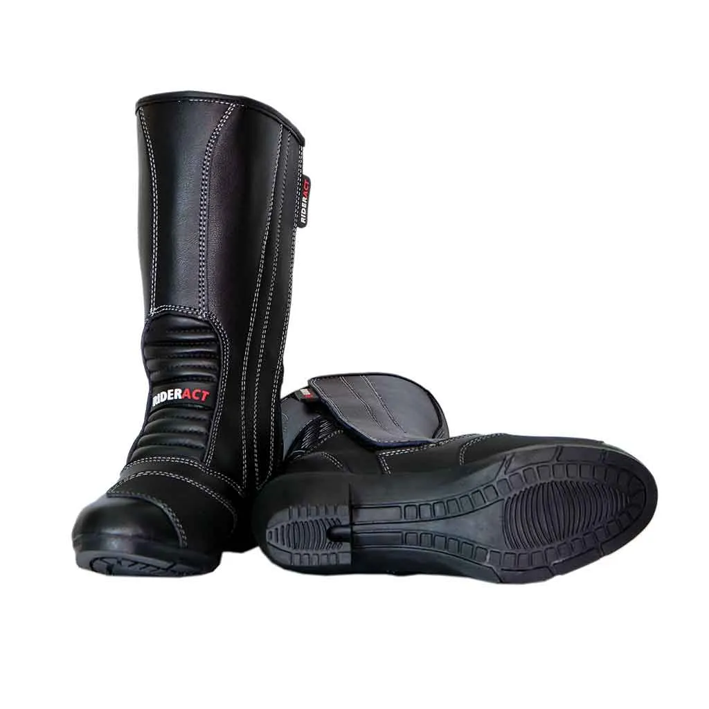 RIDERACT® Touring Womens Motorcycle Boots Black Spot-1